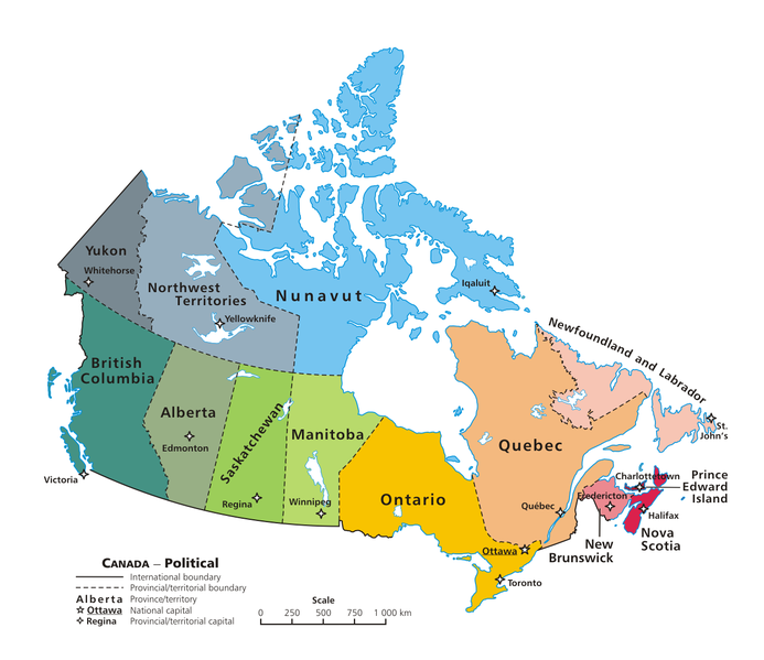693px Political map of Canada